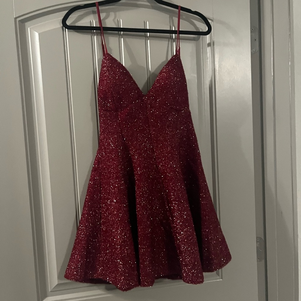 Altar'd State Glittering Wine Dress